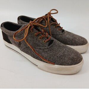 Polo Ralph Lauren Mens Vaughn Donegal Wool Brown Tweed Lace Up Sneaker Shoes 9D